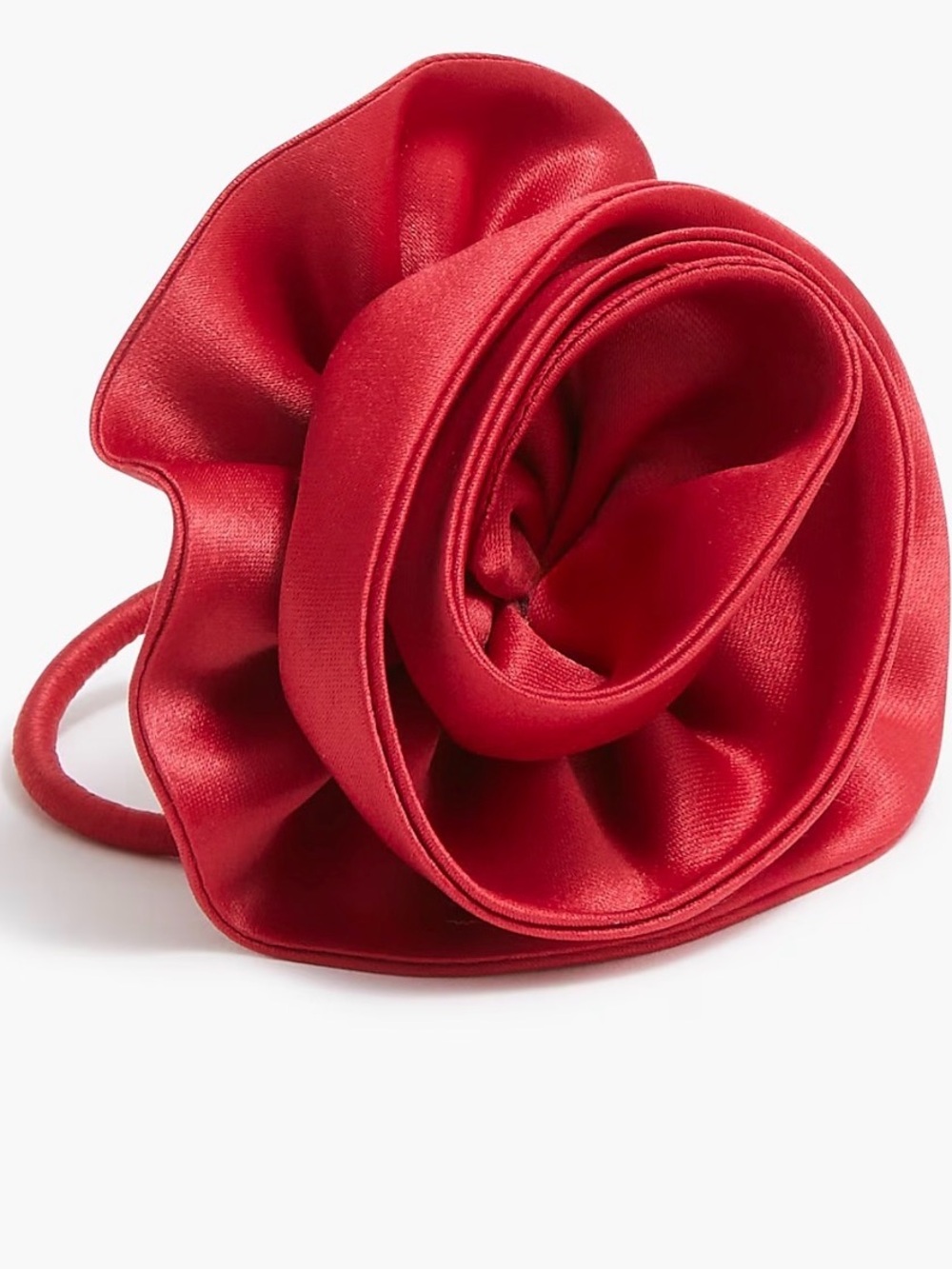 J.Crew - Classic Red Rosette Satin Hair Tie